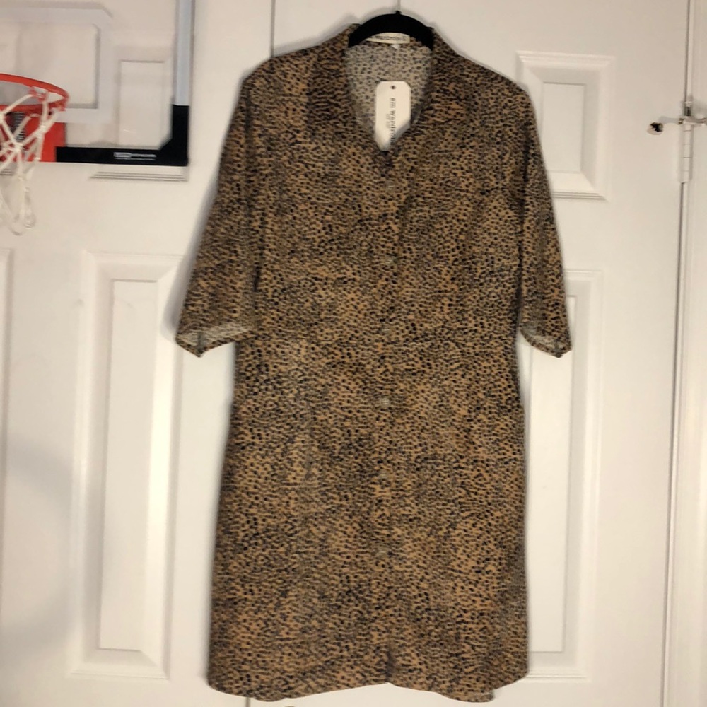 Leopard corduroy dress.  NWT size XL